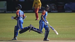 Yashasvi Jaiswal and Shubman Gill bat during the India vs Zimbabwe 4th T20I in Harare on Saturday (July 13, 2024). - AP